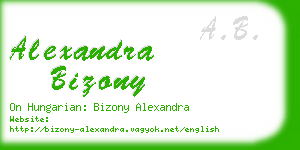 alexandra bizony business card